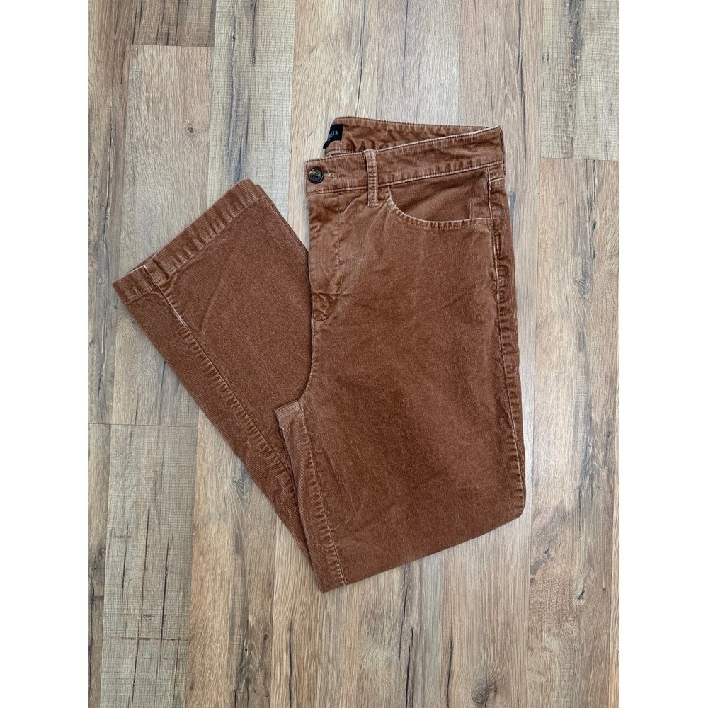 Talbots Corduroy‎ Pants Brown Size 10 Straight Crop Stretch Women